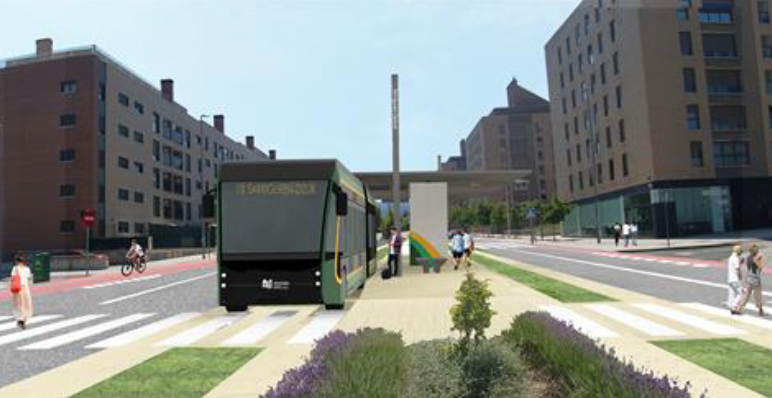 Imagen destacad Estrategia del Corredor de Espacio Público para el Sistema de Autobuses de Tránsito Rápido (BRT) de Pamplona, España